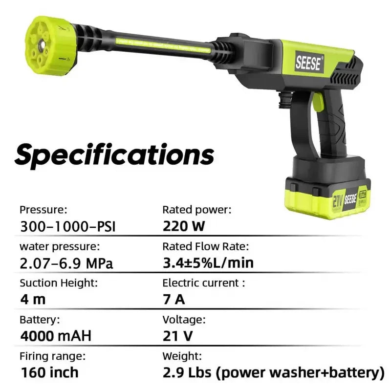 Portable Cordless Pressure Washer